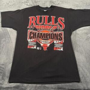 1992 Chicago Bulls Nba Back To Back Champions T-Shirt Mens  Black